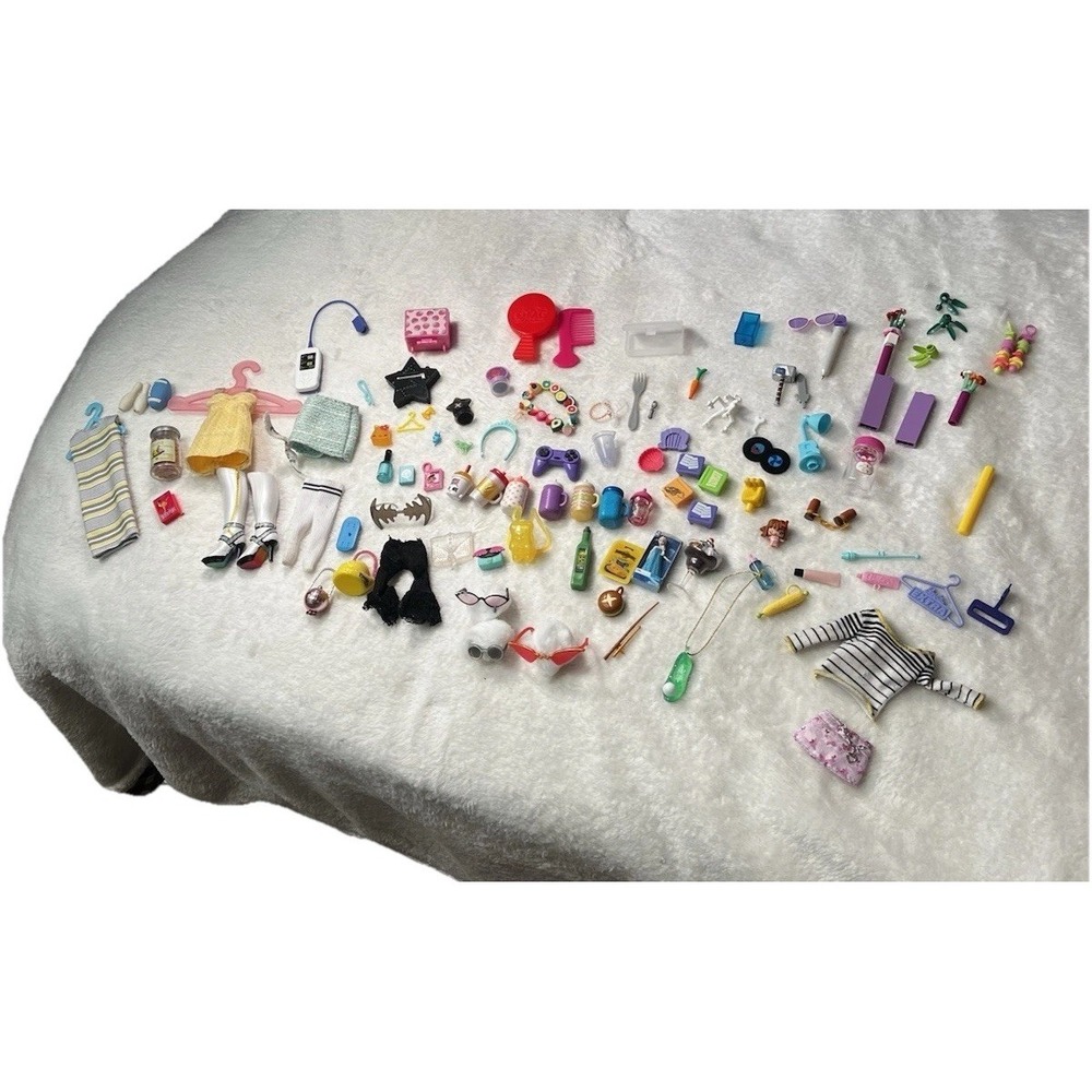 Huge Rainbow High Barbie‎ Disney American Girl Mini Brands Accessory Lot 50+